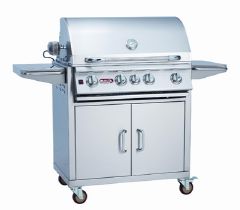 Bull Barbecue Angus 30" 4-Burner Stainless Steel Propane Grill Cart with Lights | 44000