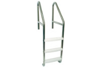 SR Smith Commercial 23" Standard Plus 2 Step Ladder with Crossbrace | 304 Grade Stainless Steel | Plastic Tread | 1.90" OD .109" Wall Thickness | 10074