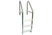 SR Smith Commercial 23" Standard Plus 3 Step Ladder with Crossbrace | 304 Grade Stainless Steel | Plastic Tread | 1.90" OD .109" Wall Thickness | 10076