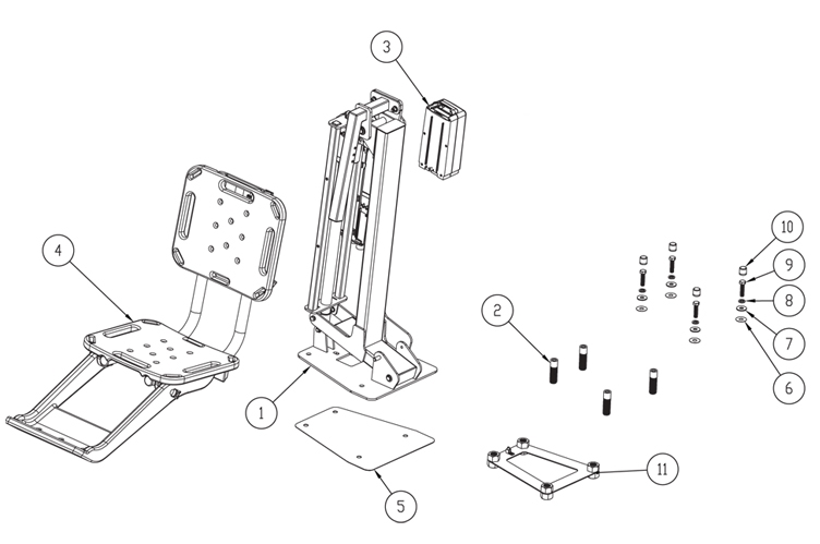 SR Smith MultiLift Pool Lift with Control System Assembly and Battery Pack | 575-0000 Parts Schematic