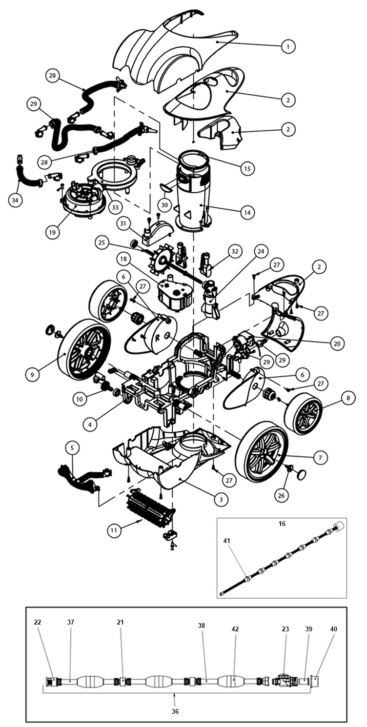 Pentair Kreepy Krauly Racer Pressure-Side Inground Pool Cleaner | 360228 Parts Schematic