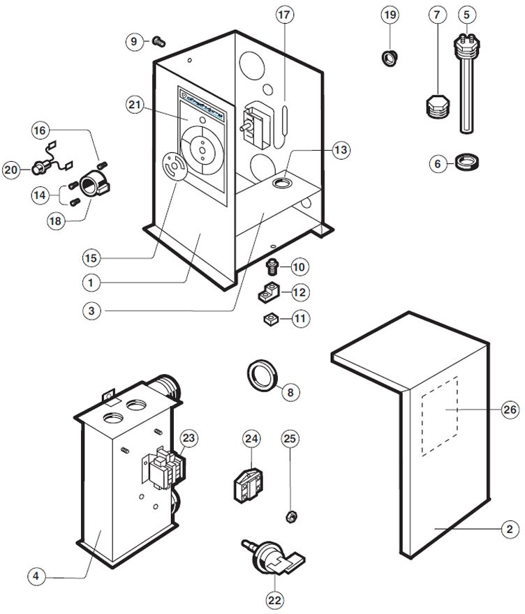 Hayward Electric Spa Heater 11kW 240V | CSPAXI11 Parts Schematic