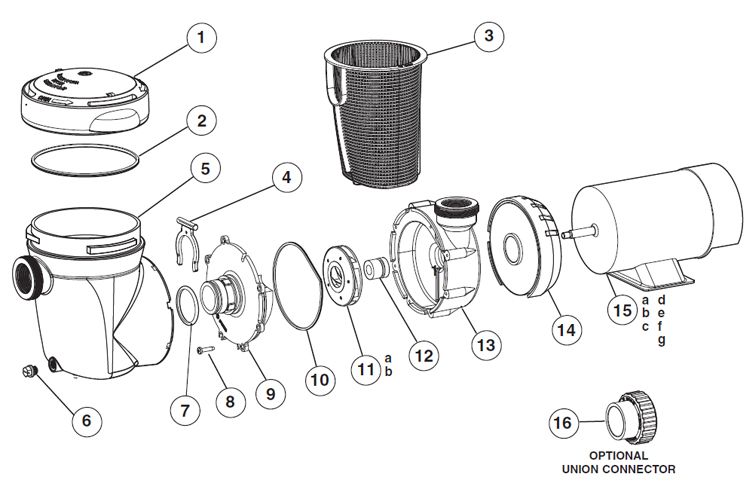 Hayward Power Flo Matrix Aboveground Pool Pump | 1HP w/ Cord | W3SP1592 Parts Schematic