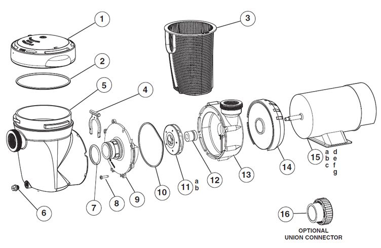 Hayward Power Flo Matrix Aboveground Pool Pump | 1.5HP w/ Cord | W3SP1593 Parts Schematic