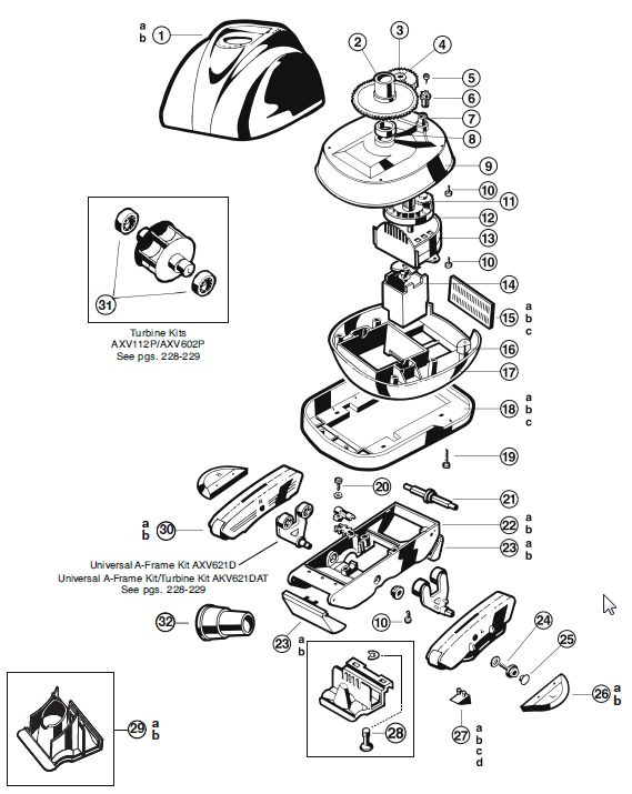 Hayward Navigator Inground Pool Cleaner for Concrete Pools | W3925ADC Parts Schematic