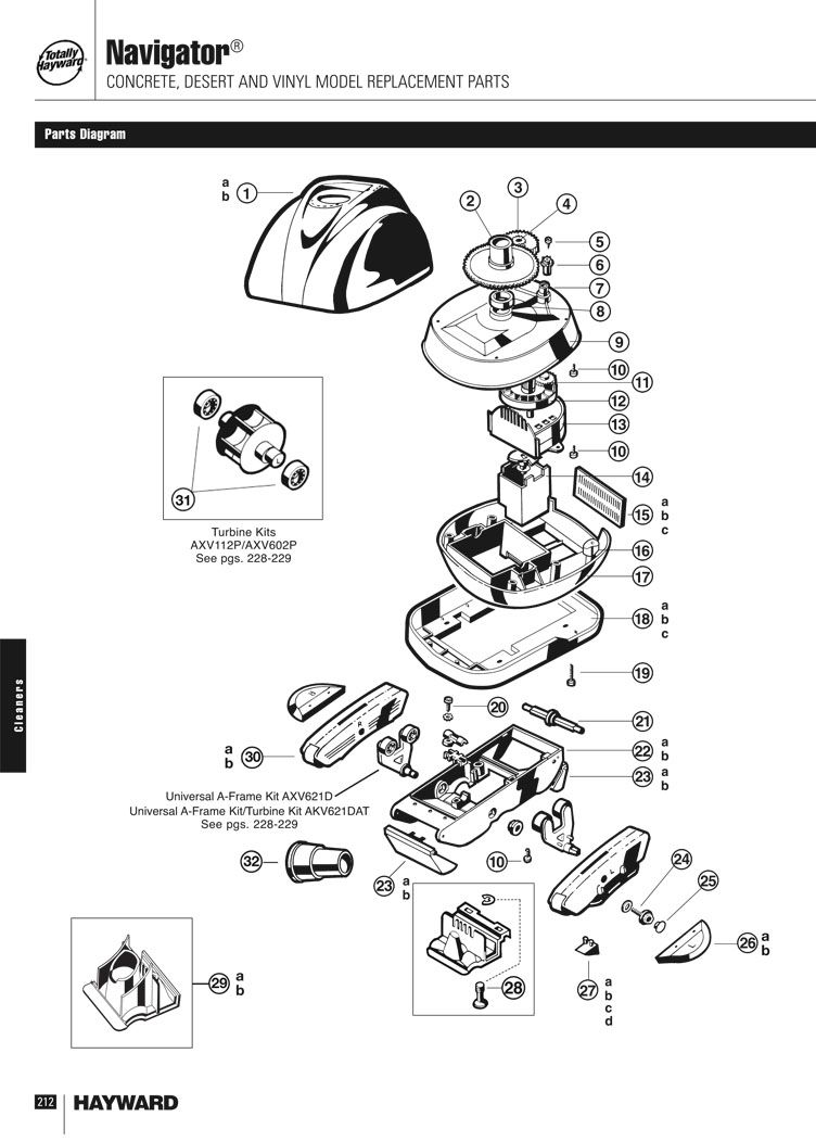 Hayward Navigator Inground Pool Cleaner for Vinyl Pools | W3925ADV Parts Schematic