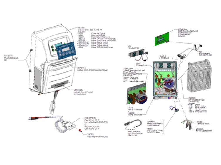 AutoPilot Pool Pilot Digital Salt Cell Power Supply System | 220V | DIG-220 Parts Schematic