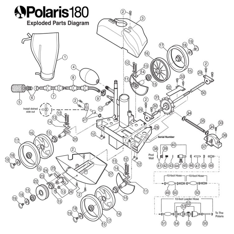 Polaris 180 Automatic Pool Cleaner | Includes Hose & Back-up Valve | F20 Parts Schematic