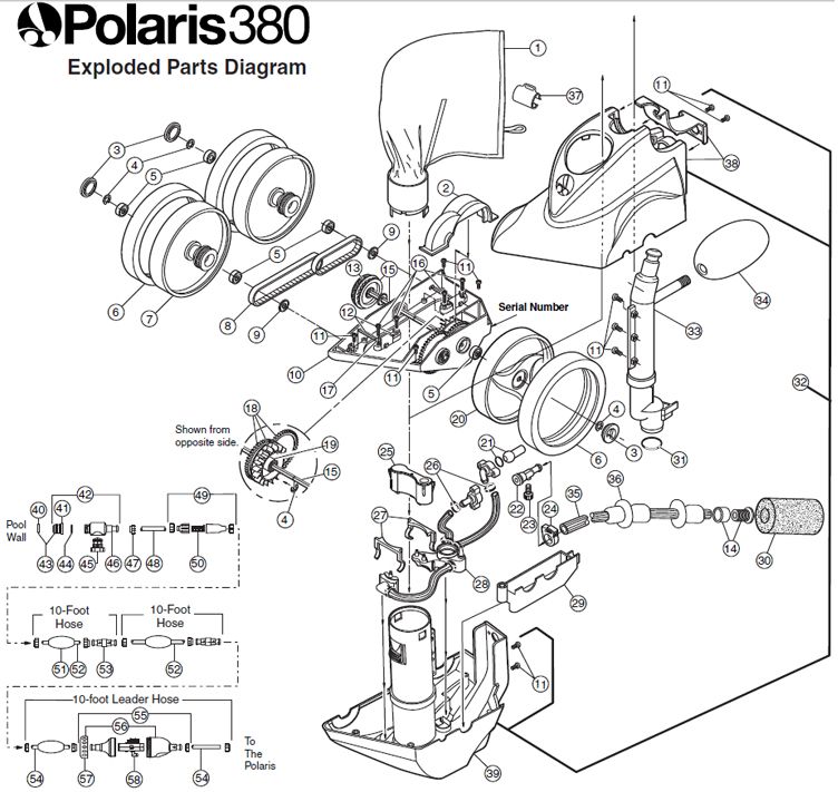 Polaris 380 Automatic Pool Cleaner | Includes Hose & Back-up Valve | F3 Parts Schematic