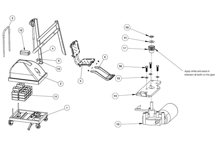 SR Smith PAL Portable Aquatic ADA Compliant Lift | 200-0000 Parts Schematic