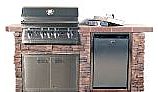 Lion Premium Grill Islands Sensational Q with Rock and Brick Propane | 90106LP