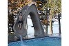 Global Pool Products Tidal Wave Slide with LED Light | Left Turn | Grey | GPPSTW-GREY-L-LED