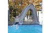 Global Pool Products Tidal Wave Slide with LED Light | Left Turn | Grey | GPPSTW-GREY-L-LED