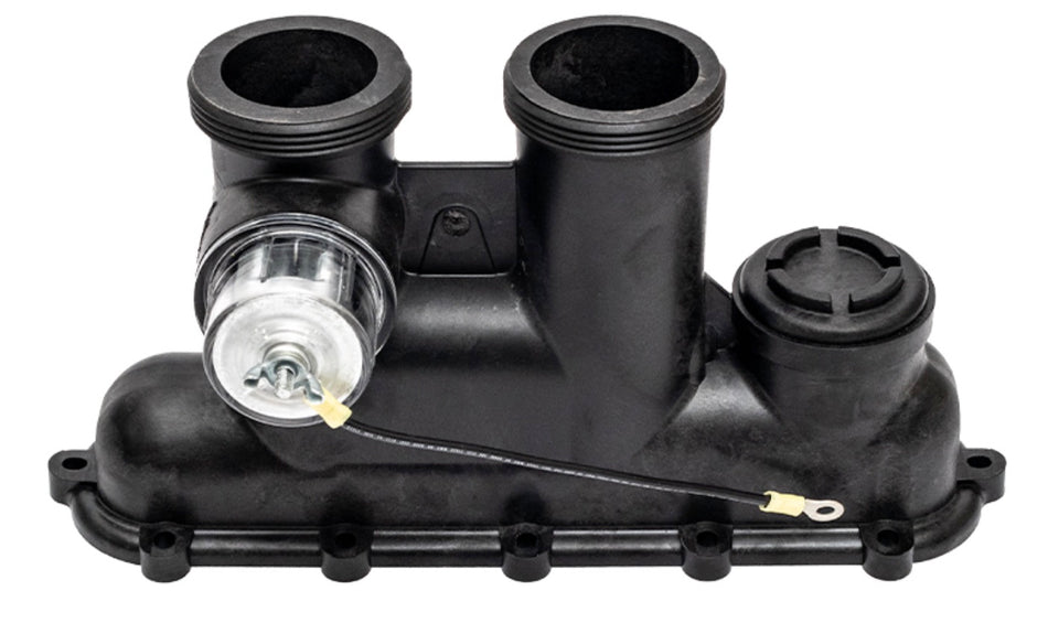 Raypak 017959F inlet/outlet header, side view