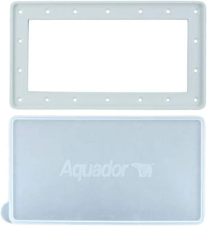 Aquador 1010 face plate and cover for wide mouth above ground pool skimmers