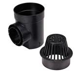 NDS Spee-D 6" Black Round Catch Basin Drain Kit with Black Plastic Atrium Grate