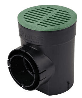 NDS 101GRKIT, Spee-D 6" Black Round Catch Basin Drain Kit with Green Plastic Round Grate