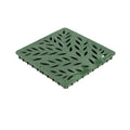 NDS 1218GR, 12" Green Plastic Decorative Botanical Design Square Catch Basin Drain Grate