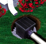 NDS 1200BLKIT, 12" Black Square Catch Basin Drain Kit with Black Plastic Grate