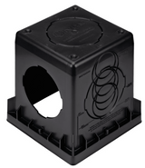NDS 1200BLKIT, 12" Black Square Catch Basin Drain Kit with Black Plastic Grate