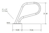 S.R. Smith Spa Rail with Mounting Plate 316L Marine Grade | SR-100-MG