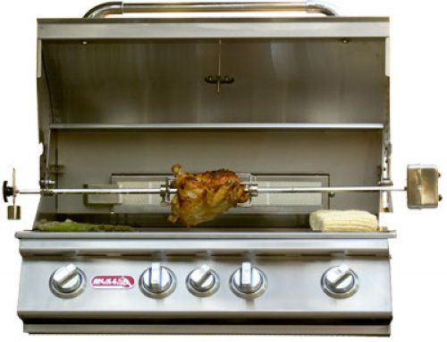 Bull Barbecue Angus 30" 4-Burner Stainless Steel Built-In Natural Gas Grill with Lights | 47629