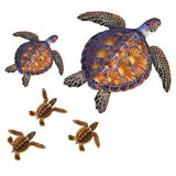 Custom Mosaics Aqua Decal Brown Turtle Group Lg (2) 17inch x 18inches | 10inches x | LX-GROUP-5 A