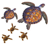 Custom Mosaics Aqua Decal Brown Turtle Group Lg (2) 17inch x 18inches | 10inches x | LX-GROUP-5 A