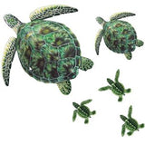 Custom Mosaics Aqua Decal Graphics Green Sea Turtle Group Lg Vinyl Decal (2) 17inch | LX-GROUP-6 A