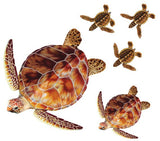 Custom Mosaics Aqua Decal Graphics Loggerhead Turtle Group (2) 17inches x 18inches | LX-GROUP-7 A