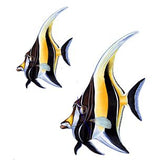 Custom Mosaics Aqua Decal Graphics Moorish Idol Fish Group 7"x10", 4" | LX-GROUP-9 A