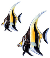 Custom Mosaics Aqua Decal Graphics Moorish Idol Fish Group 7"x10", 4" | LX-GROUP-9 A