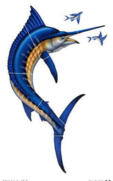 Custom Mosaics Aqua Decal Graphics Marlin Group Vinyl Marlin 54inches x 32inches | LX-GROUP-12 A