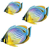 Custom Mosaics Aqua Decal Graphics RedFin Butterfly Fish Group (3) 8inches x 6inche | LX-GROUP-13 A
