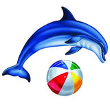 Custom Mosaics Aqua Decal Graphics Single Dolphin Group Sm 16inches x 7inches Inclu | LX-GROUP-19 B