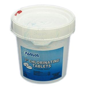 Church & Dwight Nava Label 3" Wrapped Chlorinating Tablets | 10lb Plastic Pail | 652101250
