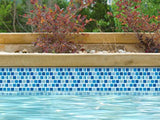 NPT National Pool Tile Allure 1x1 Series Glass Tile Peacock | 201-019