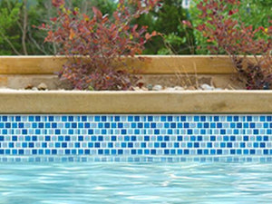 NPT National Pool Tile Allure 1x1 Series Glass Tile Peacock | 201-019