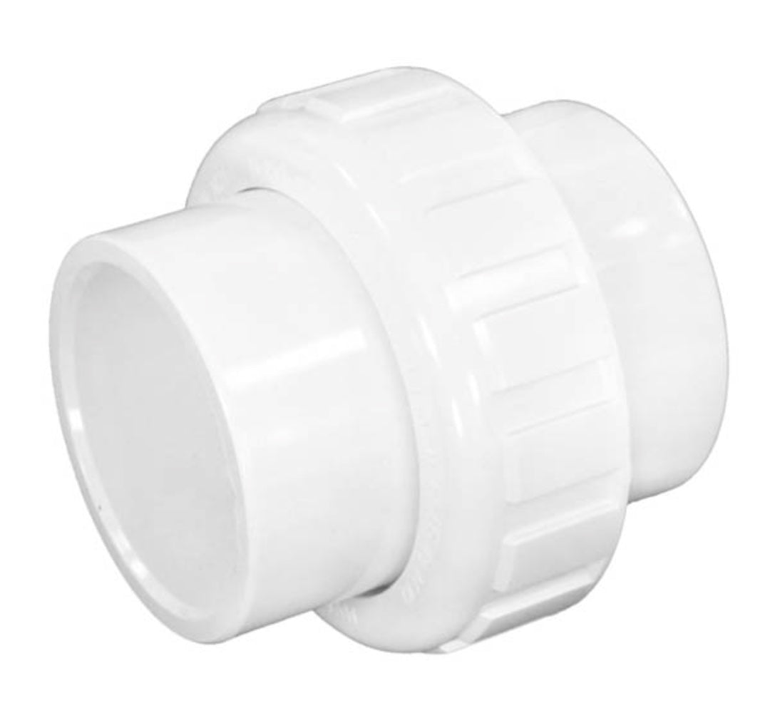 Praher 150-100 1-1/2 inch white slip by slip union