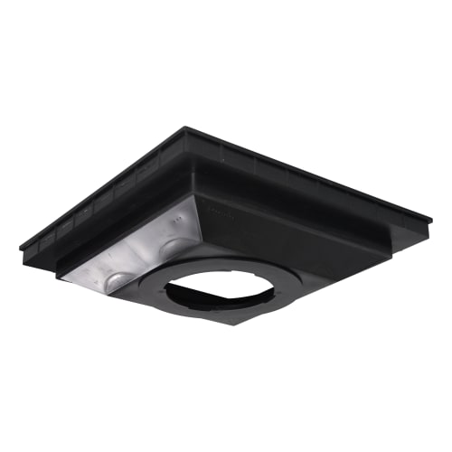 NDS 1830, 18" Black Square Low-Profile Adapter Drain, Connects To 3" To 8" Drain Pipes