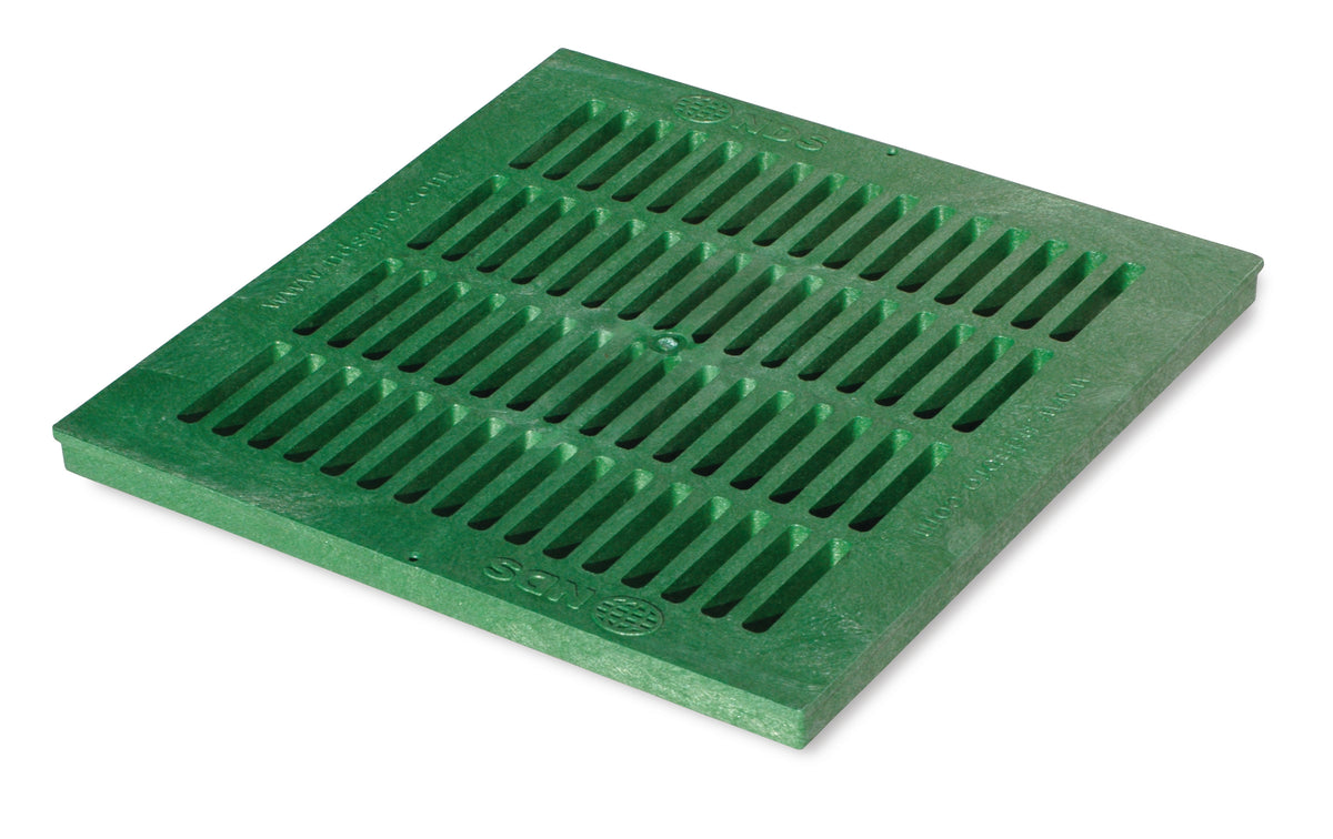 NDS 1812, 18" Green Plastic Square Catch Basin Drain Grate