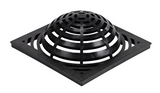 NDS 1881, 18" Black Plastic Square Atrium Catch Basin Drain Grate
