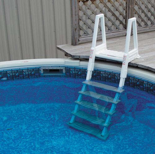 Confer Plastics Heavy Duty Resin In Pool Ladder with Barrier | Pool to Deck | 6000B