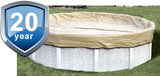 PoolTux BT0028 28 foot round winter cover, 32 foot cover size, on an above ground pool