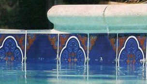 National Pool Tile Casablanca 6x6 Deco Series | Cobalt Rust | CAS200