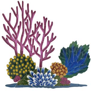 Custom Mosaics Ceramic Mosaic Coral Reef 36inch x 36inches | CR53