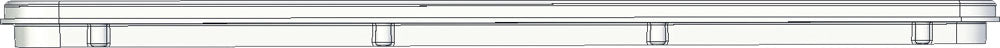 CMP 25506-320-100 32 in. white channel drain cover and frame, angled view