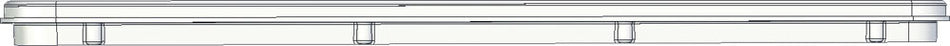 CMP 25506-320-100 32 in. white channel drain cover and frame, angled view