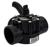 CMP 25913-204-000 black CPVC 3-way diverter valve, side view