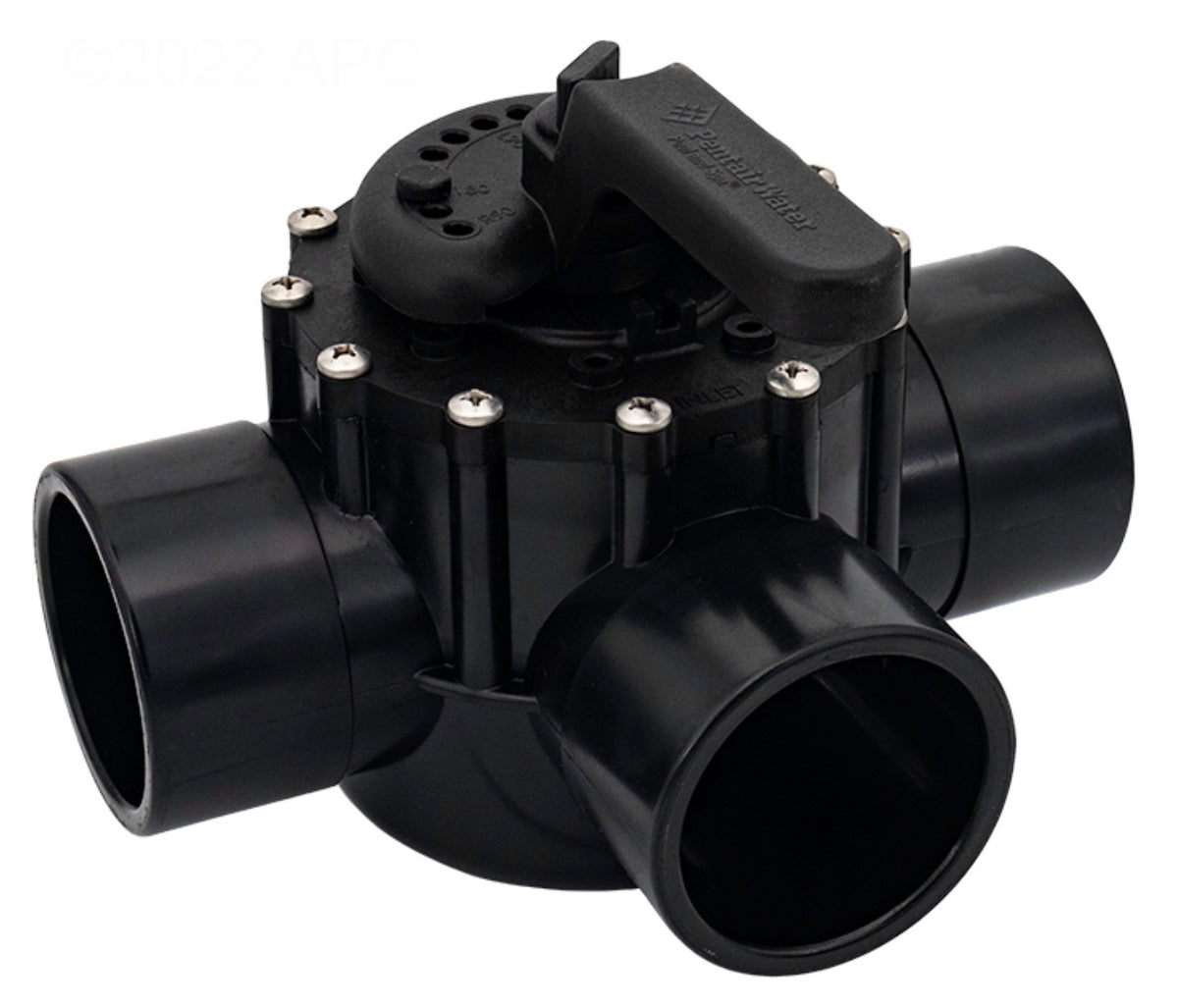 Pentair 263056 three way CPVC FullFloXF diverter valve, black